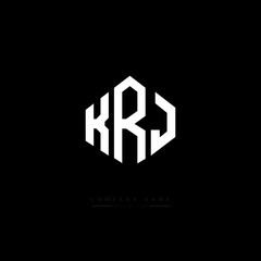 KRJ letter logo design with polygon shape. KRJ polygon logo monogram. KRJ cube logo design. KRJ hexagon vector logo template white and black colors. KRJ monogram, KRJ business and real estate logo. 