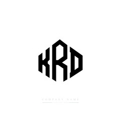 Fototapeta premium KRD letter logo design with polygon shape. KRD polygon logo monogram. KRD cube logo design. KRD hexagon vector logo template white and black colors. KRD monogram, KRD business and real estate logo. 