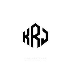 KRJ letter logo design with polygon shape. KRJ polygon logo monogram. KRJ cube logo design. KRJ hexagon vector logo template white and black colors. KRJ monogram, KRJ business and real estate logo. 