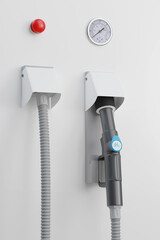 Close up of Hydrogen gas dispenser. 3d illustration.