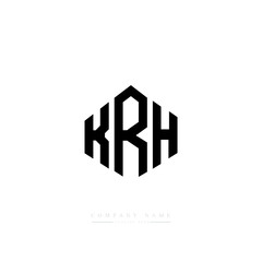 KRH letter logo design with polygon shape. KRH polygon logo monogram. KRH cube logo design. KRH hexagon vector logo template white and black colors. KRH monogram, KRH business and real estate logo. 