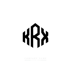 KRX letter logo design with polygon shape. KRX polygon logo monogram. KRX cube logo design. KRX hexagon vector logo template white and black colors. KRX monogram, KRX business and real estate logo. 