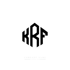 KRF letter logo design with polygon shape. KRF polygon logo monogram. KRF cube logo design. KRF hexagon vector logo template white and black colors. KRF monogram, KRF business and real estate logo. 