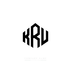 KRU letter logo design with polygon shape. KRU polygon logo monogram. KRU cube logo design. KRU hexagon vector logo template white and black colors. KRU monogram, KRU business and real estate logo. 