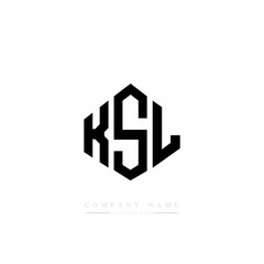 KSL letter logo design with polygon shape. KSL polygon logo monogram. KSL cube logo design. KSL hexagon vector logo template white and black colors. KSL monogram, KSL business and real estate logo. 