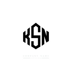 KSN letter logo design with polygon shape. KSN polygon logo monogram. KSN cube logo design. KSN hexagon vector logo template white and black colors. KSN monogram, KSN business and real estate logo. 