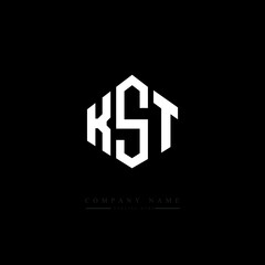 KST letter logo design with polygon shape. KST polygon logo monogram. KST cube logo design. KST hexagon vector logo template white and black colors. KST monogram, KST business and real estate logo. 
