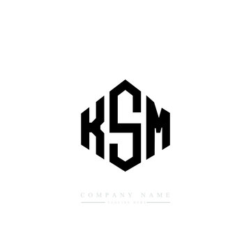 KSM letter logo design with polygon shape. KSM polygon logo monogram. KSM cube logo design. KSM hexagon vector logo template white and black colors. KSM monogram, KSM business and real estate logo. 
