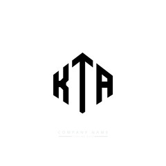 KTA letter logo design with polygon shape. KTA polygon logo monogram. KTA cube logo design. KTA hexagon vector logo template white and black colors. KTA monogram, KTA business and real estate logo. 