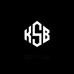 KSB letter logo design with polygon shape. KSB polygon logo monogram. KSB cube logo design. KSB hexagon vector logo template white and black colors. KSB monogram, KSB business and real estate logo. 