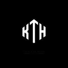 KTH letter logo design with polygon shape. KTH polygon logo monogram. KTH cube logo design. KTH hexagon vector logo template white and black colors. KTH monogram, KTH business and real estate logo. 