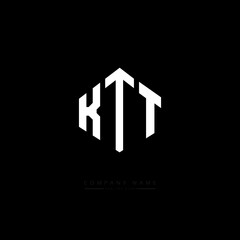 KTT letter logo design with polygon shape. KTT polygon logo monogram. KTT cube logo design. KTT hexagon vector logo template white and black colors. KTT monogram, KTT business and real estate logo. 
