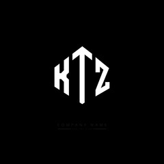 KTZ letter logo design with polygon shape. KTZ polygon logo monogram. KTZ cube logo design. KTZ hexagon vector logo template white and black colors. KTZ monogram, KTZ business and real estate logo. 