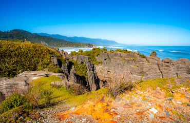 Amazing rock formation in Pancake Rocks Punakaiki