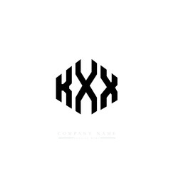 KXX letter logo design with polygon shape. KXX polygon logo monogram. KXX cube logo design. KXX hexagon vector logo template white and black colors. KXX monogram, KXX business and real estate logo. 