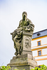 Fototapeta na wymiar Kuks, Czech republic - May 15, 2021. Statue of virtue - symbol of Chastity 