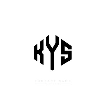 KYS letter logo design with polygon shape. KYS polygon logo monogram. KYS cube logo design. KYS hexagon vector logo template white and black colors. KYS monogram, KYS business and real estate logo. 