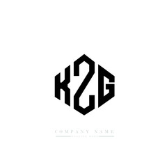 KZG letter logo design with polygon shape. KZG polygon logo monogram. KZG cube logo design. KZG hexagon vector logo template white and black colors. KZG monogram, KZG business and real estate logo. 
