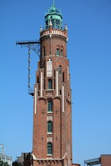 Fototapeta na wymiar The red Bremerhaven lighthouse, Germany