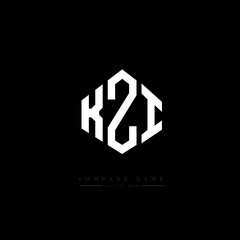 KZI letter logo design with polygon shape. KZI polygon logo monogram. KZI cube logo design. KZI hexagon vector logo template white and black colors. KZI monogram, KZI business and real estate logo. 