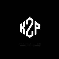 KZP letter logo design with polygon shape. KZP polygon logo monogram. KZP cube logo design. KZP hexagon vector logo template white and black colors. KZP monogram, KZP business and real estate logo. 