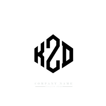 KZD letter logo design with polygon shape. KZD polygon logo monogram. KZD cube logo design. KZD hexagon vector logo template white and black colors. KZD monogram, KZD business and real estate logo. 
