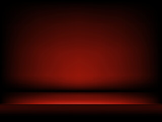 Studio Red background in abstract style. Dark red abstract gradient background with soft shadow