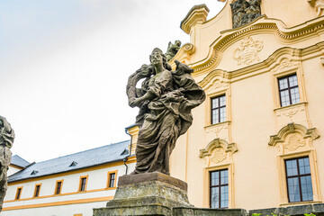 Obraz premium Kuks, Czech republic - May 15, 2021. Statue of vice - statue of Slander