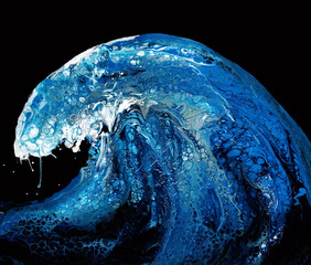 Welle, Ölbild, Akrylbild, Pouring, selbstgemalt