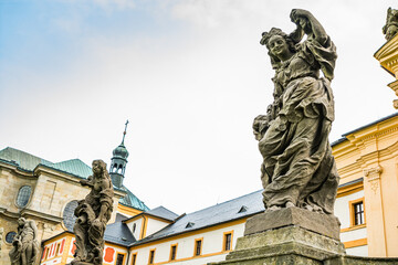 Kuks, Czech republic - May 15, 2021. Statue of vice - symbol of Careless
