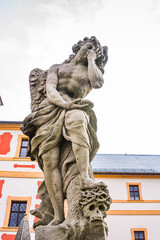 Kuks, Czech republic - May 15, 2021. Statue of Angel of pathetic death