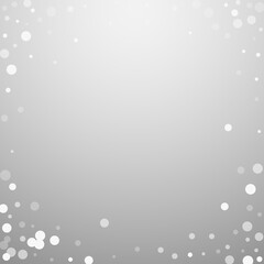 White dots Christmas background. Subtle flying sno