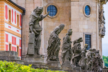 Kuks, Czech republic - May 15, 2021. Baroque sculptures of virtues