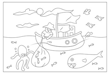 line art for coloring book - kids education school