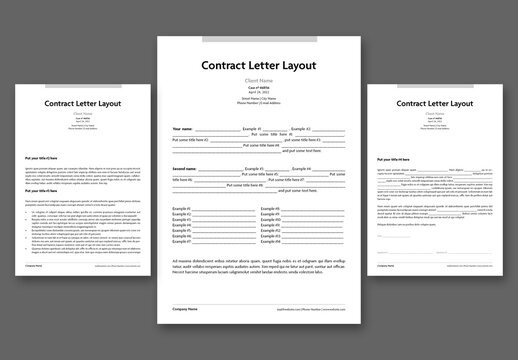Contract and Terms/Conditions Layout