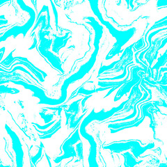 Mono color acrylic pouring Fluid Art seamless pattern in turquoise tones with wave marble effect for trendy apparel fabric, trendy package, wallpaper, marine accessories, clothe textile, print.