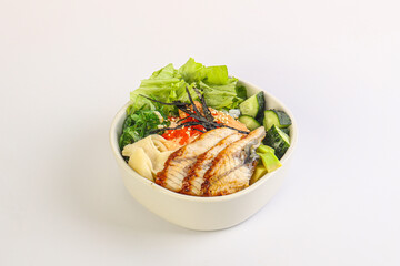 Poke with eel and rice