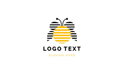 Modern Bee logo for company design. abstract bee bird vector logo template.