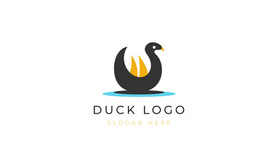 Modern duck logo for company design. abstract water duck bird vector logo template.