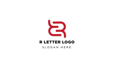 Creative R letter logo for company design and minimal RR word vector logo template.