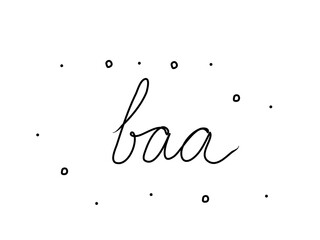 Baa phrase handwritten. Black calligraphy text. Isolated word black, lettering modern