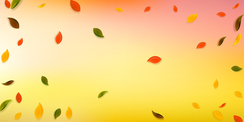 Falling autumn leaves. Red, yellow, green, brown c