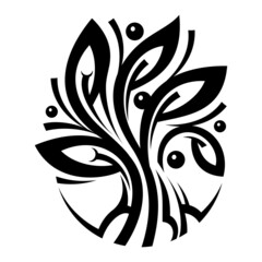 Eco logo. Tree with leaves. Plant symbol. Natural product. Nature