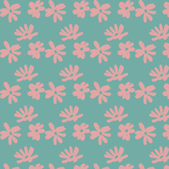 Fototapeta na wymiar Vector floral pattern in pink-green colors. Minimalism, retro, vintage, East