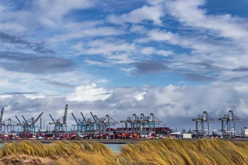 Foto auf Alu-Dibond Containerterminal im Rotterdamer Hafen © Roger