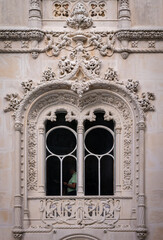 Quinta da Regaleira Palace - Detail of a manueline style window