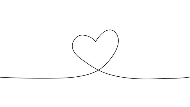 heart line animation.  hand drawing animation  4k video