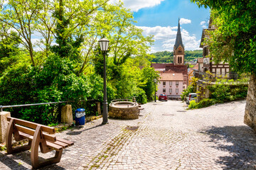 View to the city of Möckmühl, Eifel, Germany