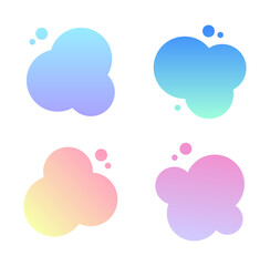 Set of abstract background elements. Gradient abstract forms. Vector isolated.