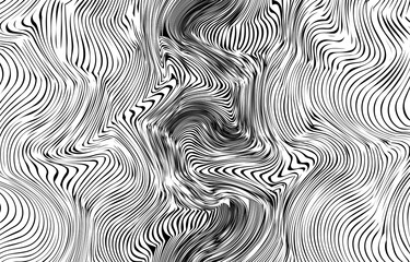 Abstract black stripe swirls on white background, 3d effect, vector illustration design
